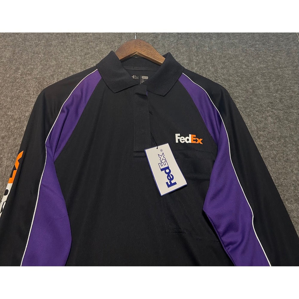 Fedex polo shirt mens Large regular long sleeve work stan herman driver